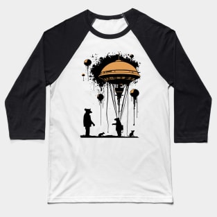 Surreal Hot Air Ballon Landing Baseball T-Shirt